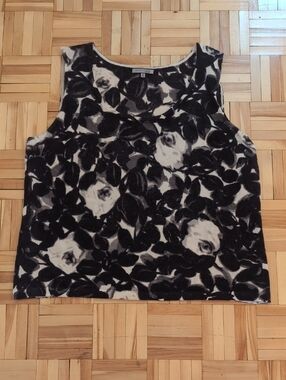 Anne Klein 100% Cashmere Floral Sleeveless Tank Size 3X